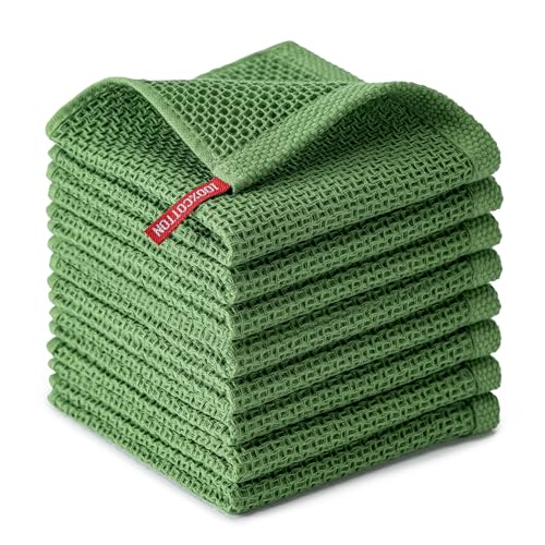 Kitchen Towels 8 (Grass Green / 12 x 12 - 8 Pack)