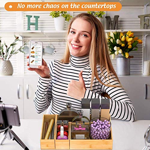 Bamboo Drawer Organizer Utensil Holder for Kitchen (Bamboo / 6*3*2.5 inch)