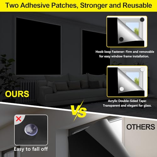 100% Blackout Curtains (Black / 57"W x 79"H)