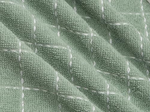 Terry Dish Rags Cloths (Light Green / 12 x 12 Inches)