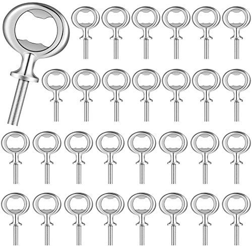 30 Pcs Metal Bottle Opener Insert Blank Bulk Kits DIY Parts (Silver)