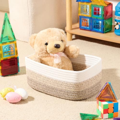 Small Storage Baskets for Organizing (3pcs-L11.5xW7.5xH4.7" / Gradient Brown)