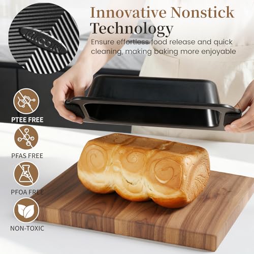 25 Piece Nonstick Baking Pans Set with Large Turkey Roasting Pan (Black)