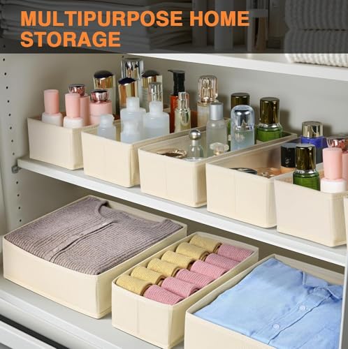 Drawer Organizer Clothes (Beige / 15 Pack)