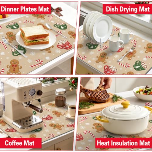 Christmas Gingerbread Coffee Mat 19inx12in (Beige 2 / 19" x 12")