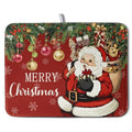Merry Christmas Dish Drying Mat Santa Claus Kitchen Drainer Mats Microfiber Absorbent Winter Xmas Holiday Dishes Pad Reusable Dish Rack Mat for Countertop Tableware Decor 18x24 Inch (Christmas Santa Claus Red / 18" x 24")