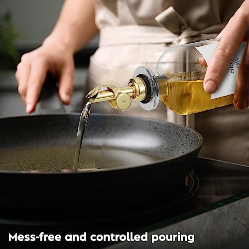 Oil Dispenser for Kitchen (11.8 fl oz (4-Pack) / Gold)