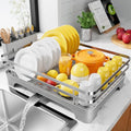Multi Functional Dish Drying Rack (Silver / 15.7" x 12.0" x 5.5")