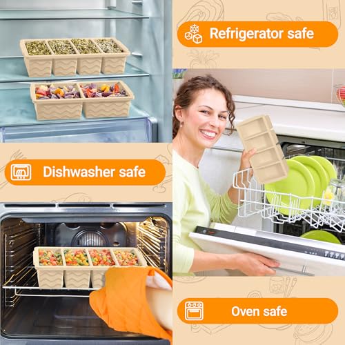 Silicone Freezer Molds for Soup with Lid (Walnut Brown)