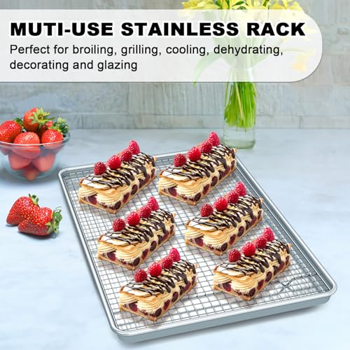 24 Inch Baking Sheet Pans with Rack Set (24 Inch)