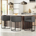26" H Counter Height Bar Stools Set of 3 (Carbon Black / Set of 3)