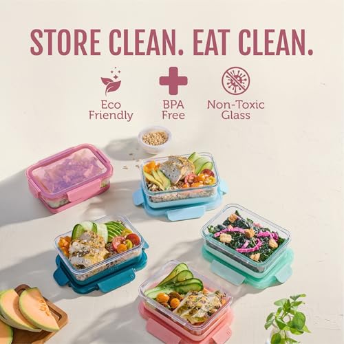 Duraglass Refresh 3.4 Cup Meal Prep Containers (Melon Refresh / 3.4 Cup)