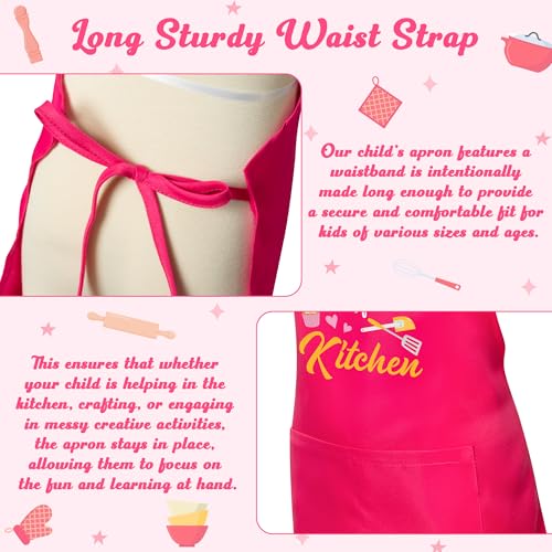 R HORSE 2Pcs Adults Kids Matching Apron Set (Pink Queen)