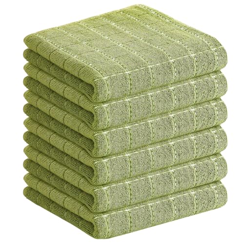 100% Cotton Terry Kitchen Towels (Olive Green / 13 X 28 - 6 Pack)