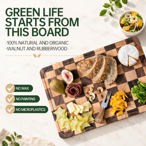 1.4" Checkered Cutting Boards for Kitchen (1.4" THICK / 16"L x 11"W x 1.4"T)