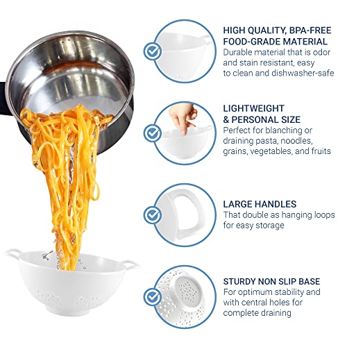 6 Inch Small Colander (Smooth White / 1 Pack)