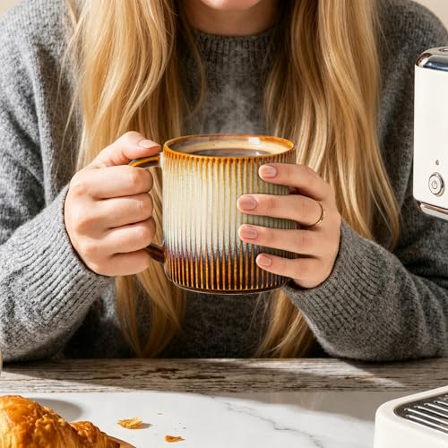 Ceramic Coffee Mugs Set of 6 (Dusk Blue / 14 OZ (Set of 6))