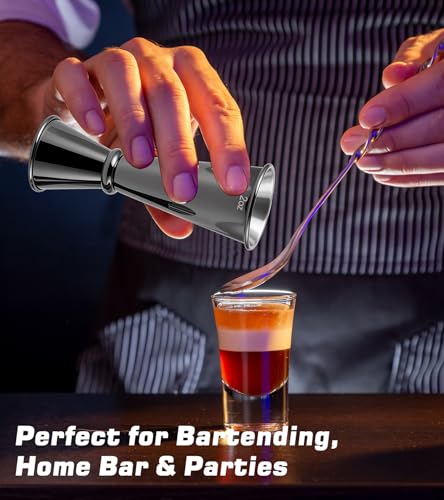 Stainless Steel Cocktail Jiggers (1 Pack-A / Black)