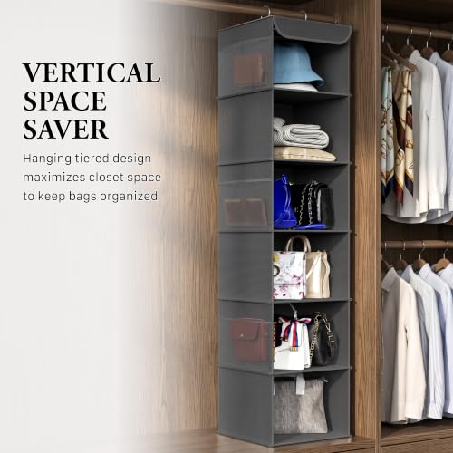 6 Shelf Hanging Closet Organizer (6 Shelf / Dark Gray)
