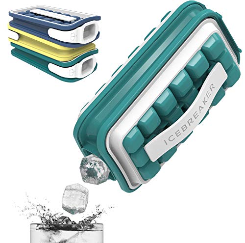 POP - 4 IN 1 - DISPENSER - MAKER - BIN - ICE PACK - Make And Serve Ice Without Ever Touching The Ice - The Sanitary Silicone Ice Tray for Freezer With Lid - Ice Cube (Water Blue 1 pc)