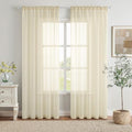 Light Cream Sheer Curtains 54 X 72 Inches (Light Cream / 54"W x 72"L (Pack of 2))