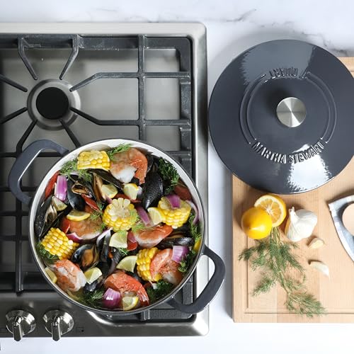 Gatwick 7 QT Enamel Cast Iron Dutch Oven (Gray / 7-Quart)