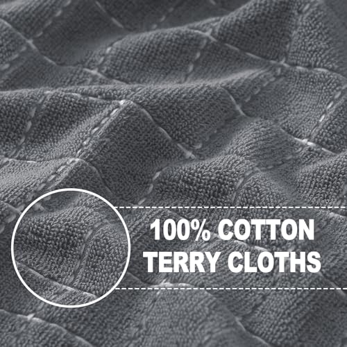 100% Cotton Terry Kitchen Towels (Grey / 13 X 28 - 4 Pack)