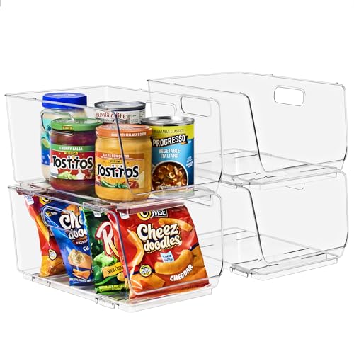 Stackable Storage Bins Open Front (Medium / 4 Pack)