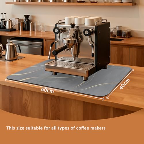 Coffee Mat 24x16 Inch (Irregular Gray Streamline / 24" x 16")