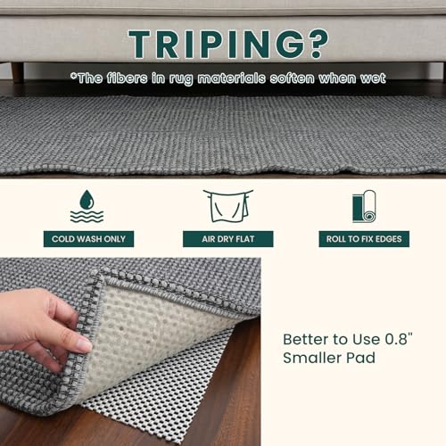Woven 3x7 Washable Kitchen Runner Rug (Grey/Dark Grey / 3' x 7' (Runner))