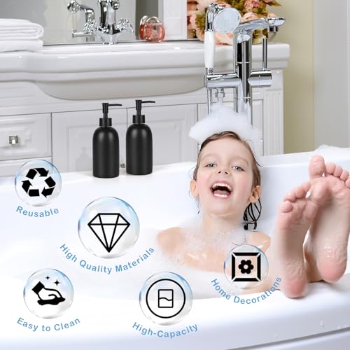 Soap Dispenser Fill Dish Soap Hand Soap for Bathroom (2pc Black)