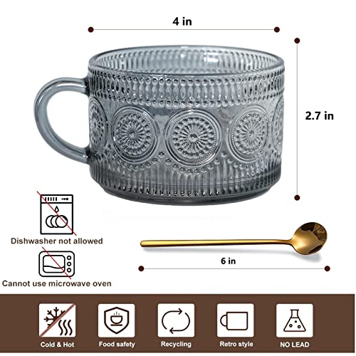 Vintage Glass Coffee Mugs (Gray-2)