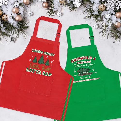 Christmas Matching Aprons for Couples (Christmas Holiday D)