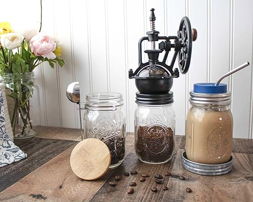 Vintage Reproduction Manual Coffee Grinder for Regular Mouth Mason Jars