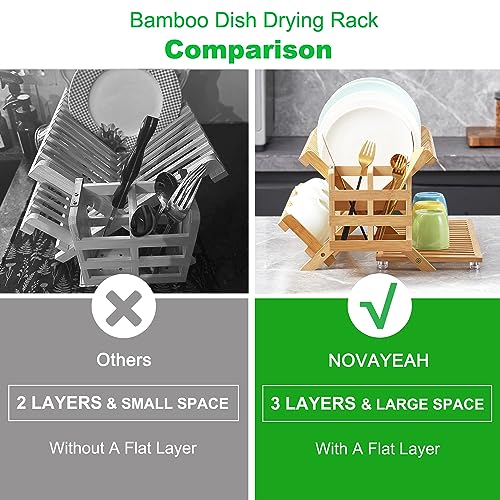Bamboo Wooden Dish Rack (3-tier (Bamboo))