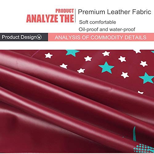 PU Kitchen Oil and Waterproof Aprons for Women with Pocket for Cooking Washing Blue (Blue)