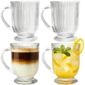 4 Pack Glass Coffee Mugs with Handle