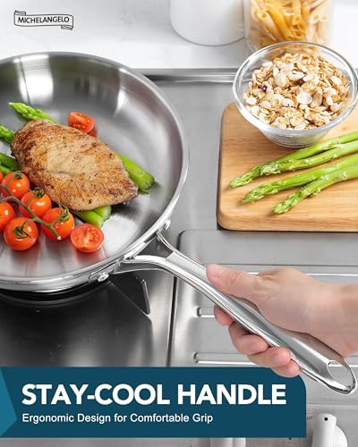 18 10 Stainless Steel Frying Pan Set (8-9.5-11-Inch)