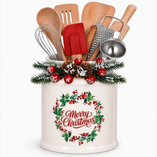 Christmas Ceramic Utensil Holder (Christmas / One Pack)