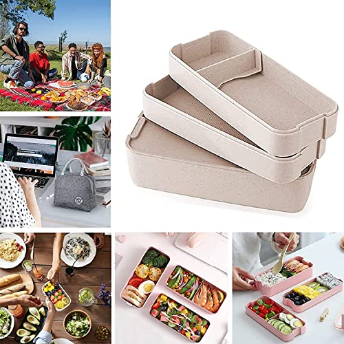 Beige Stackable Bento Lunch Box Kit (Beige / 1 pack)