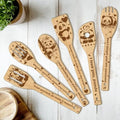 6PCS Pandas and Bamboo Wooden Kitchen Cooking Utensil Set (Pandas and Bamboo)