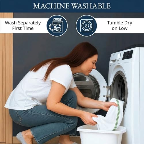 Kitchen Drying Towels 100% Cotton Absorbent Lint (06 Pack / 11: Green Stripe)