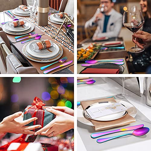 Rainbow Silverware Flatware Set for 8 (Color)