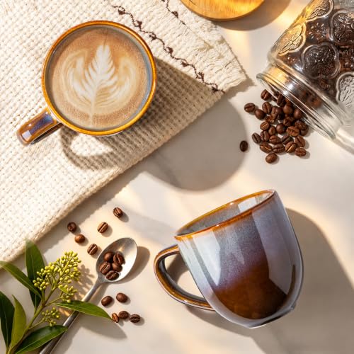 Ceramic Coffee Mugs Set of 6 (Dusk Blue / 12 OZ (Set of 6))