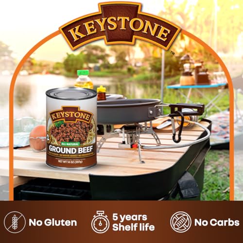 Meats All Natural Heat and Serve Ground Beef 14 Oz Fully Cooked Canned Meat Shelf Stable Emergency Survival Canned Food Ready to Eat No Preservatives Gluten Free Made in USA Pack of 2 (Pack of 2)