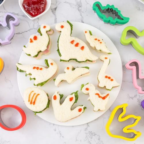 Dinosaur Cookie Cutters 9 Pcs (E-Purple Green 9pcs)