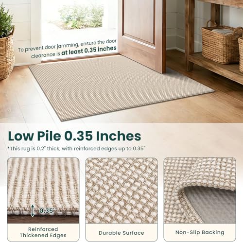 3x18 Runners Rugs for Hallway (Oatmeal Beige / 3' x 18' (Runner))