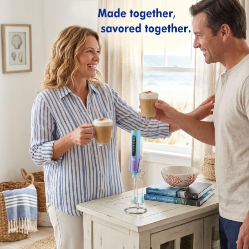 Rechargeable Milk Frother with Stand (Northern Lights)