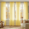 Yellow Sheer Curtains 72 Inches Long 4 Panels 42 x 72 Inches (42"W x 72"L (Pack of 4) / Yellow)