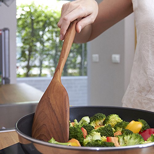 13.5" Right Hand Teak Spatula for Wok (13.5 Inch Stir Fry - RIGHT)